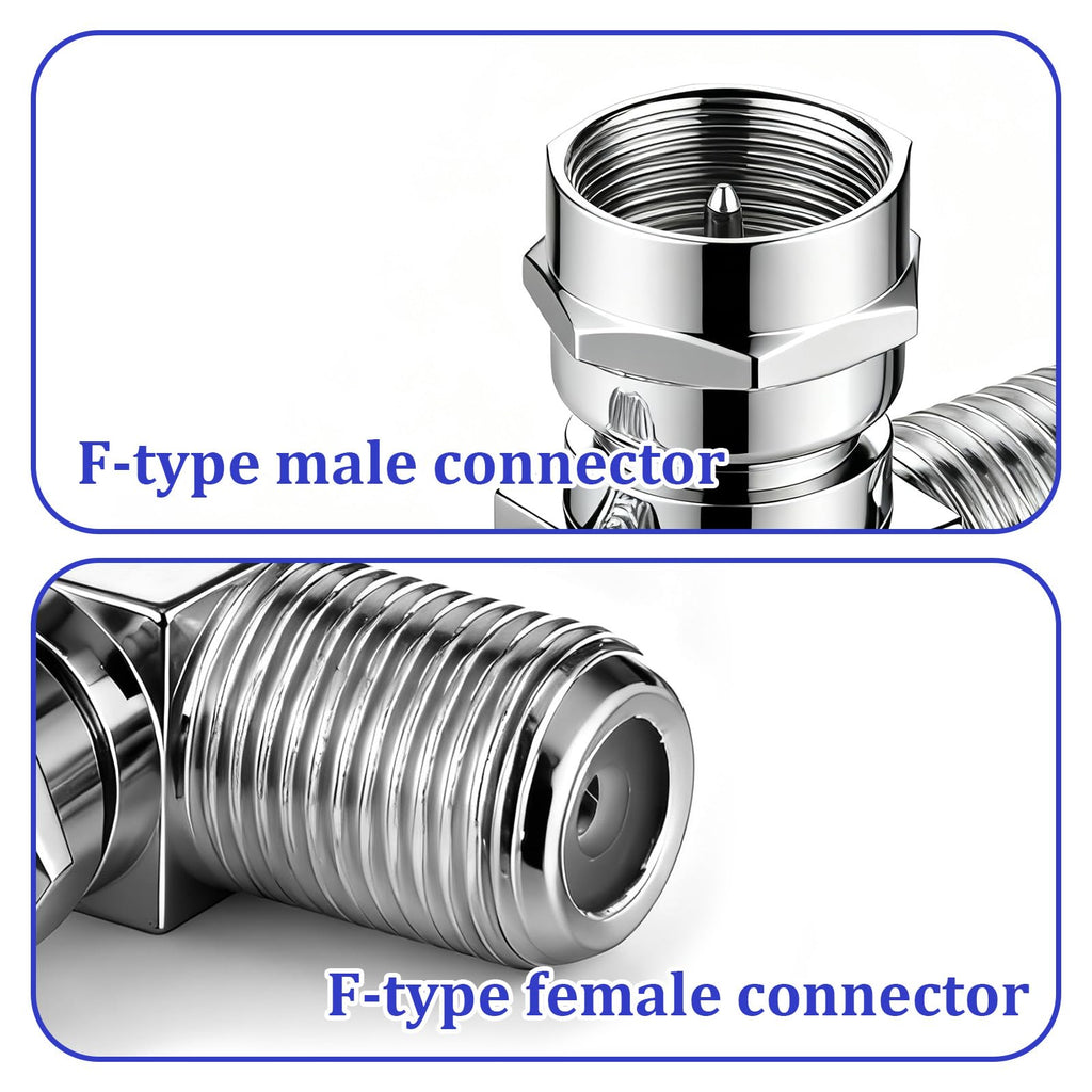 Coaxial Cable Splitter, Zinc Alloy Tv Splitter 2 In 1 Out F Type Rg6 Male To 2 F
