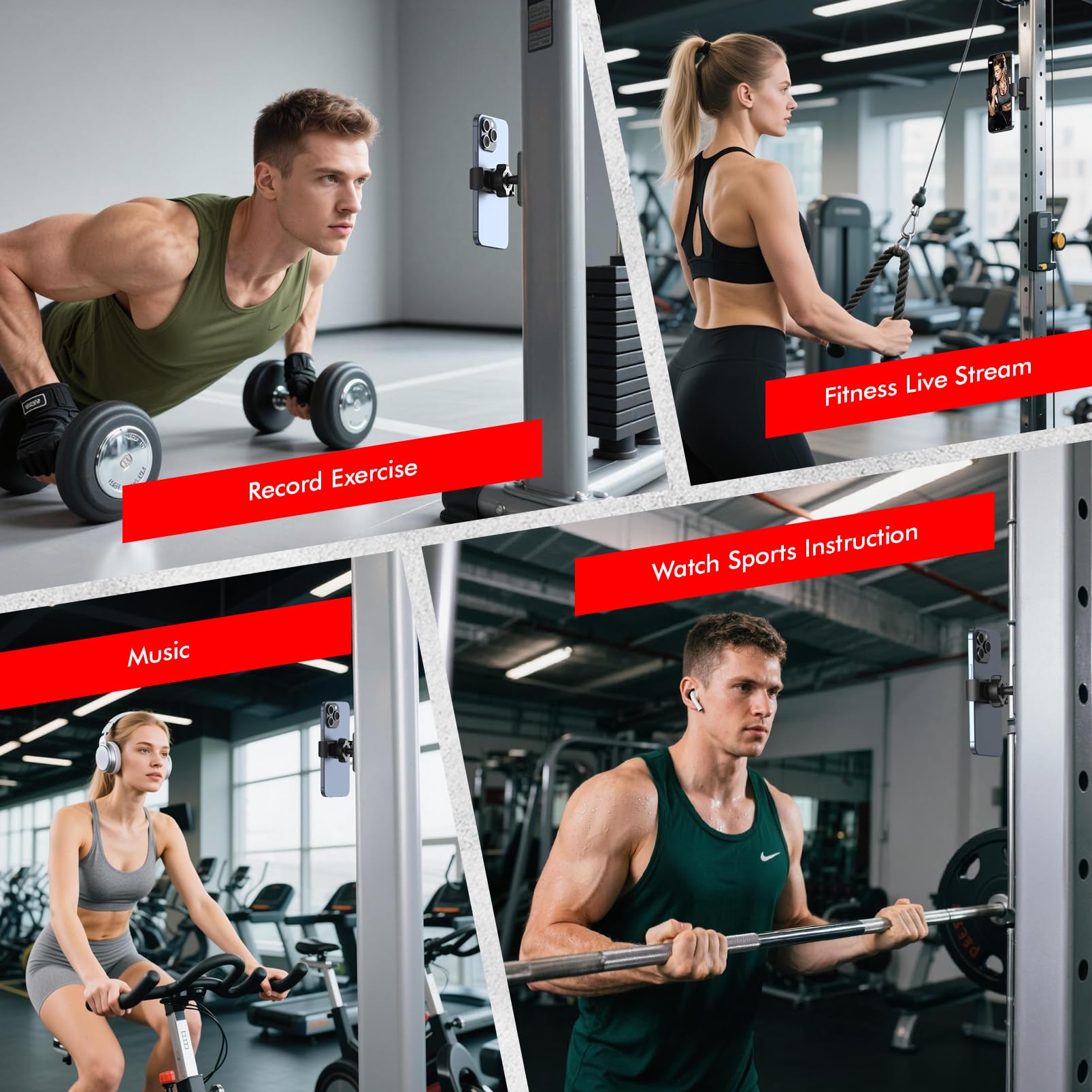 Phone Holder Gym, Powerful N52 Magnet Base, Multi-An