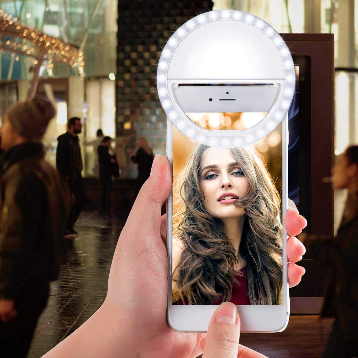 Ring Light, [Rechargeable] With 36 Led Lights, 3-Level Adjustable Brightness Cli