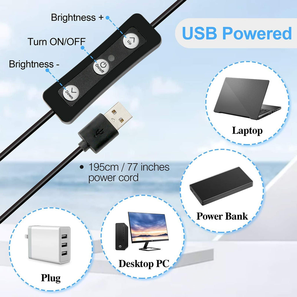 Conference Lighting, Ring Light Clip On Computer Monitor Laptop Phone With 5 Col