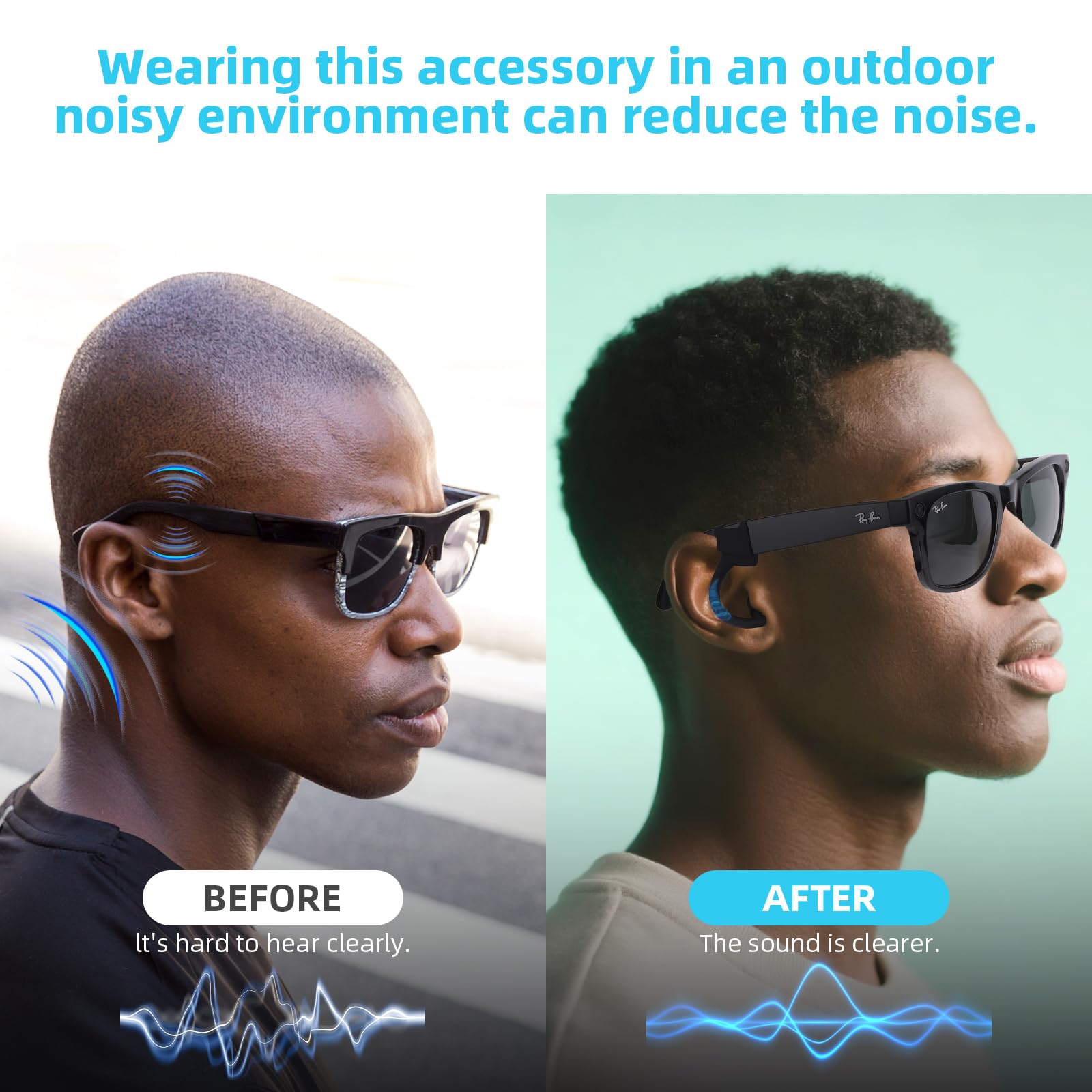 Privacy Ear Tips For Ray-Ban Meta(Gen1/2), Wayfarer/Skyler