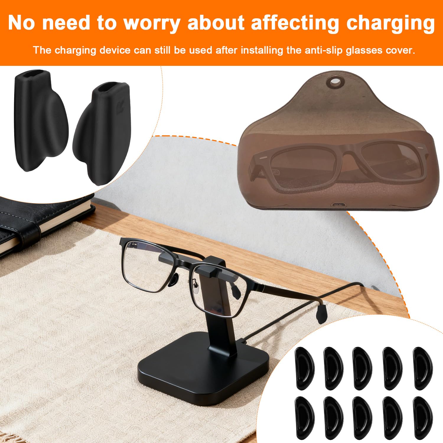 Eyeglass Nose Pads & Ear Grips Kit, Silicone Replaceme