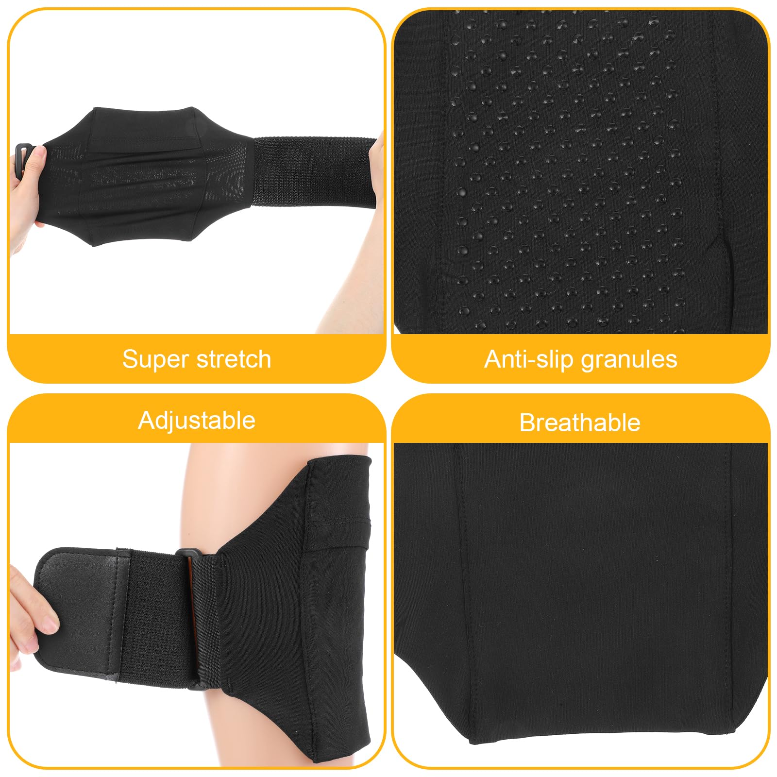 Leg Straps, Black Leg Phone Holder, Adjustable Cellphone Leg-Band For Women And