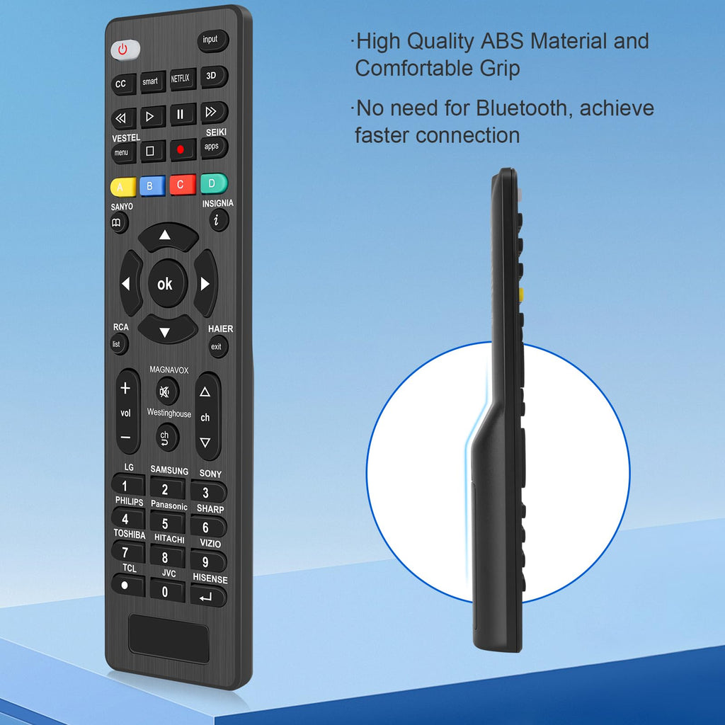 Remote Control For Samsung, Lg, Vizio, Tcl, Sony, Insignia, Sharp, Philips, Pana
