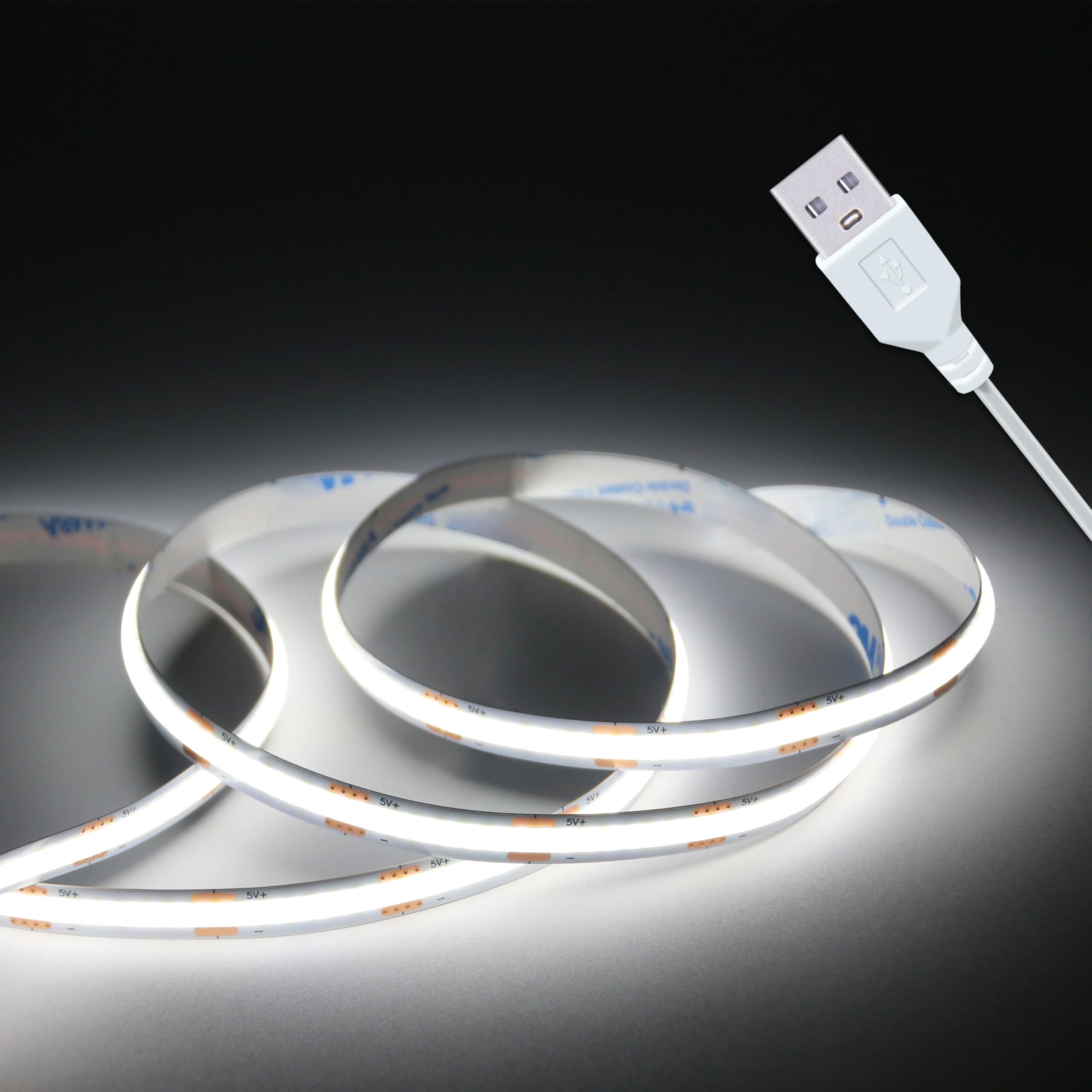 Strip Lights, 5V Usb Led Lighting Cob Short Led Strip Light White Flexible Not D