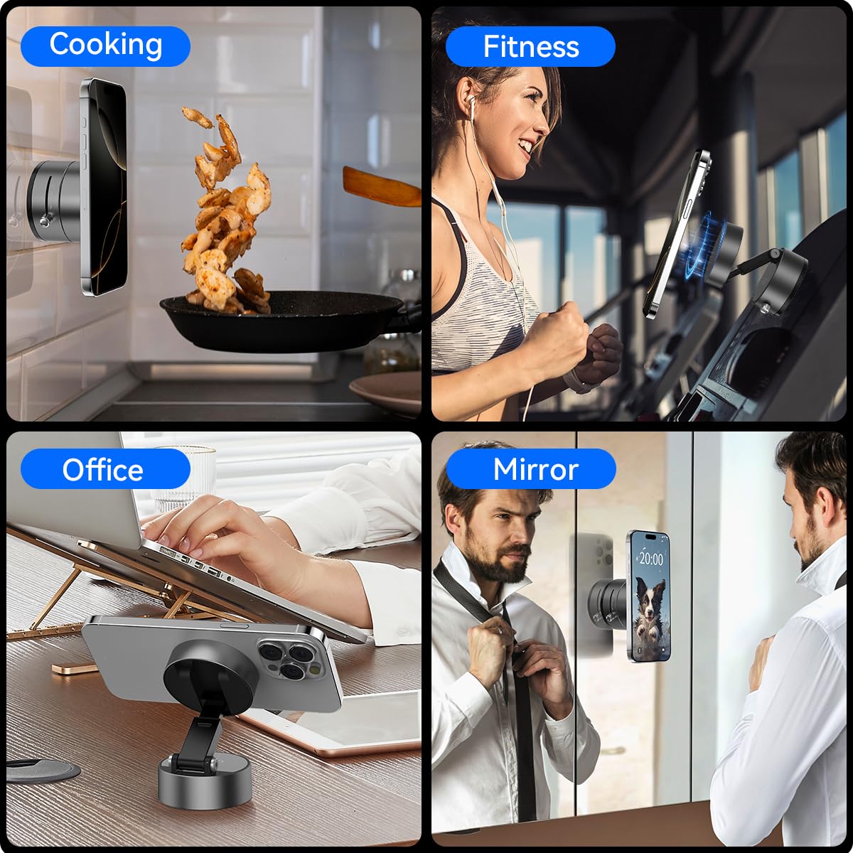 Vacuum Suction Magnetic Phone Holder, Retractable Strong