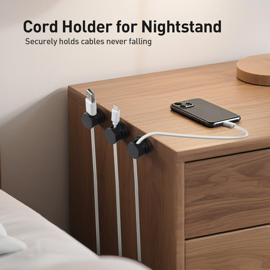 Pack Magnetic Cable Clips, Upgraded 360° Rotatable Cord Holde