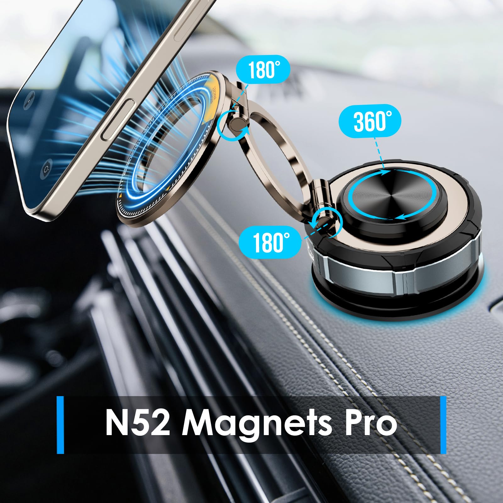 Phone Holder Mag-Safe [108+Lbs Suction & 3200Gf M