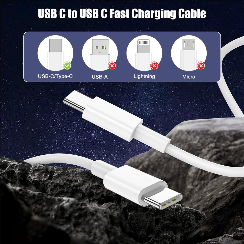 [3.3Ft+6.6Ft+10Ft] 60W Usb C To Usb C Cable, Type C To Type C Cable,Fast Chargin