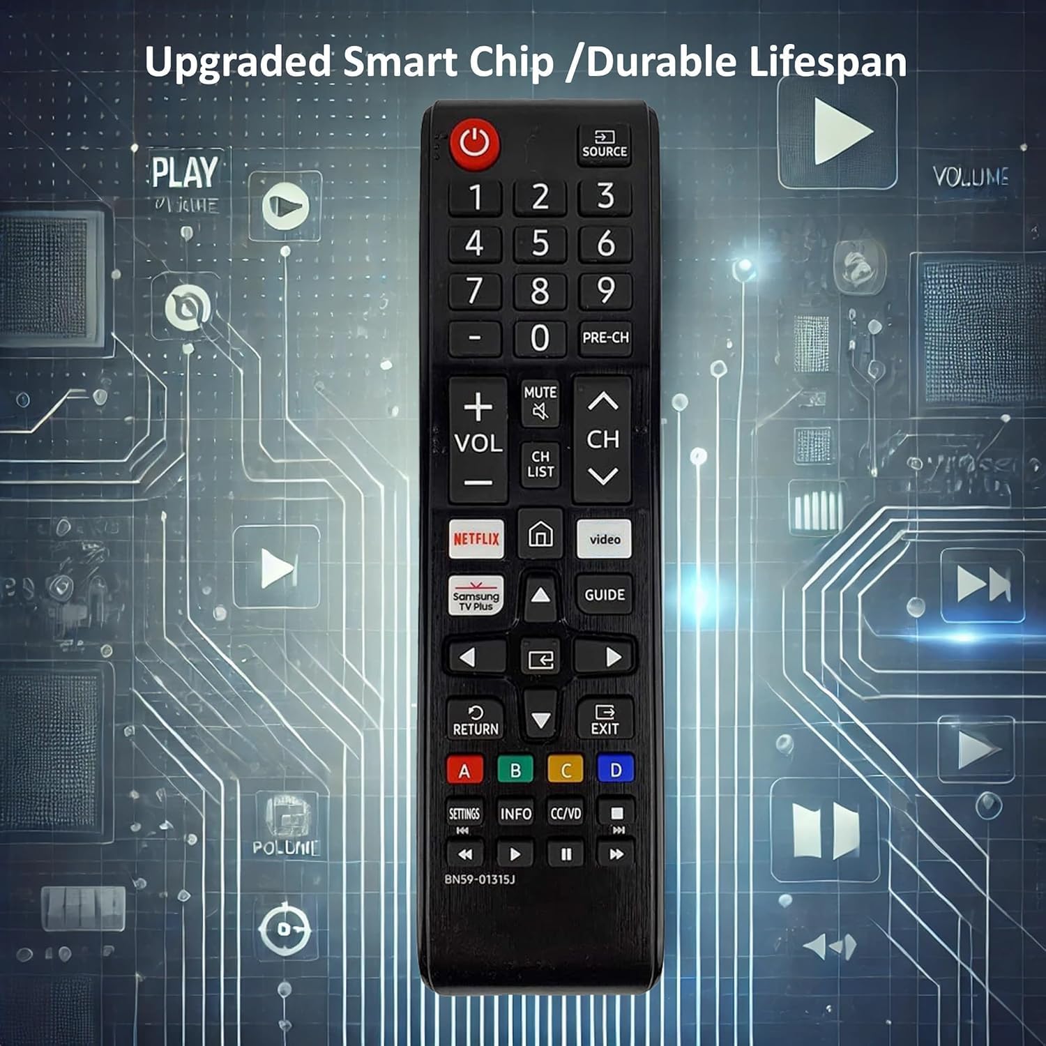 Bn59-01315J Remote Replacement For All Samsung Lcd Led Hdtv 3D Smart Tvs