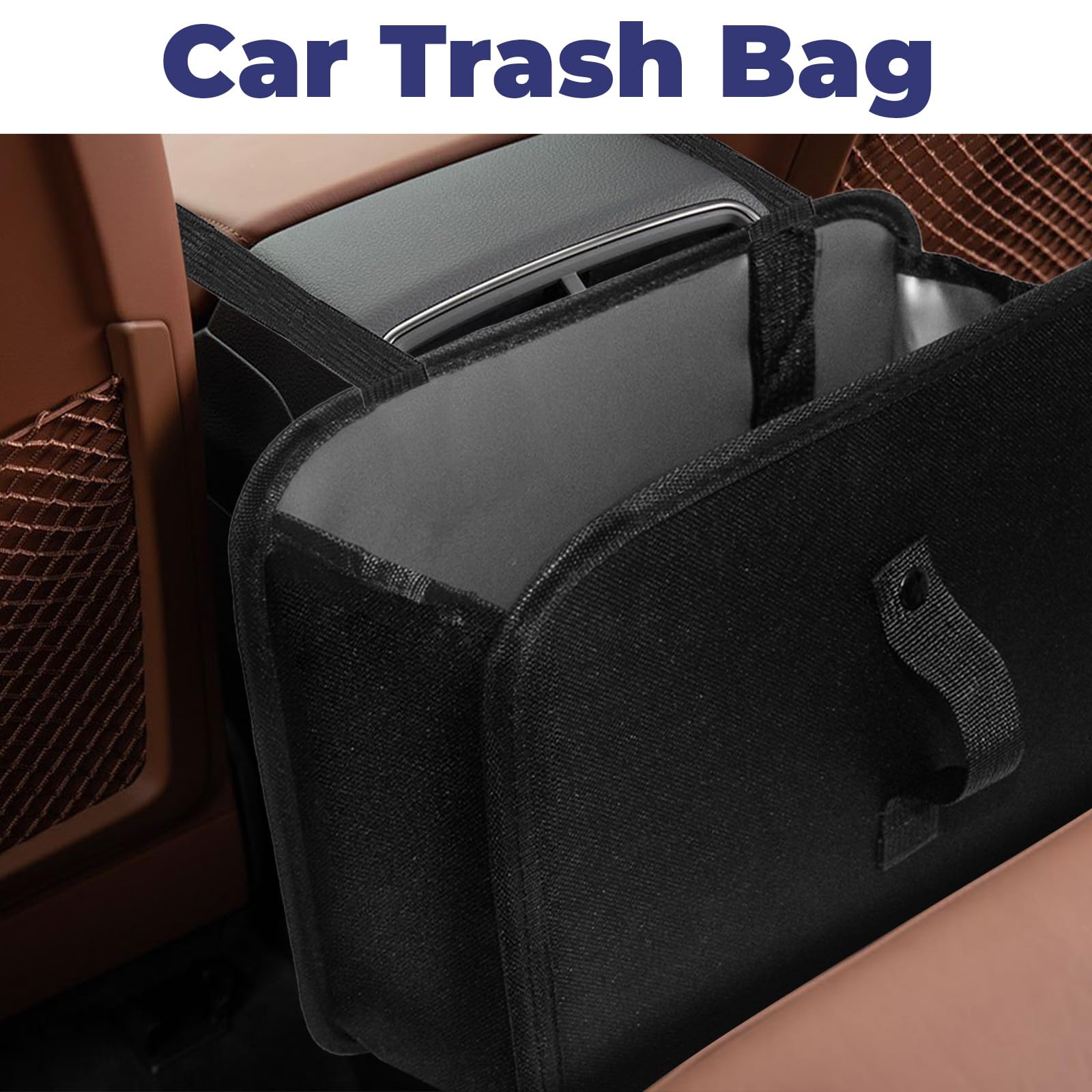 Trash Can, Foldable Trash Can Collapsible Hanging Trash Bag For Car Seat, 2 Gal