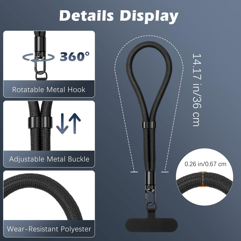 Phone Wrist Strap Anti-Theft, Adjustable Phone Wrist Lanyard With 360° Rotating