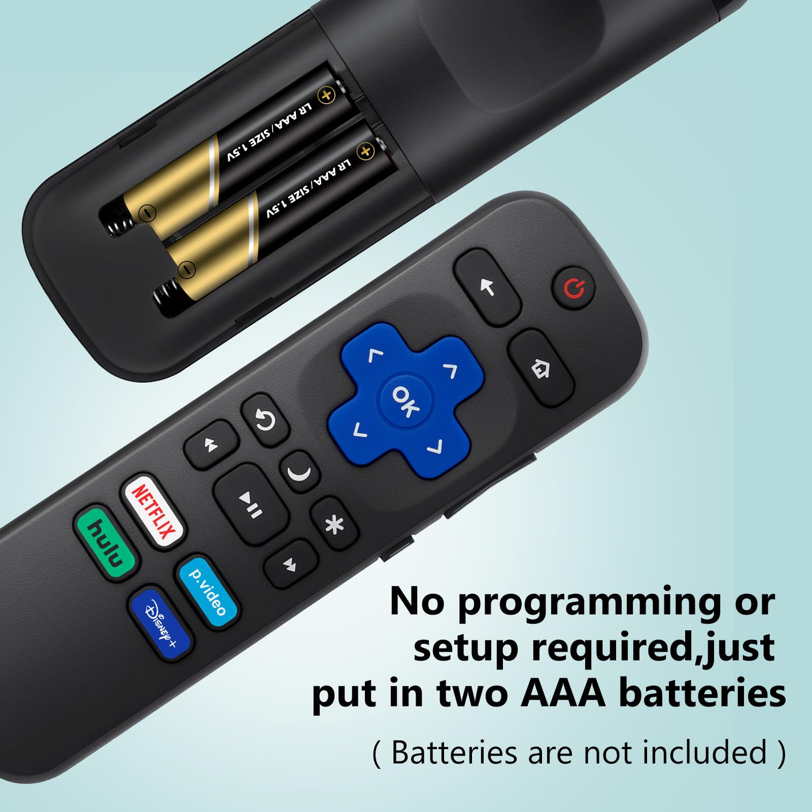 2) Replacement Remote Control Compatible For Roku Tv,For Tcl Roku/For Hisense Ro