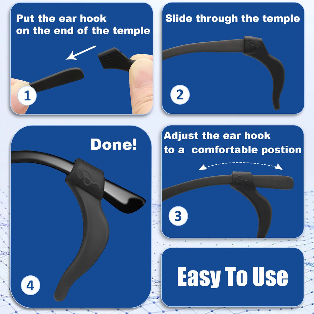 Ear Grips -20 Pairs Eye Glasses Ear Grippers Anti-Sl