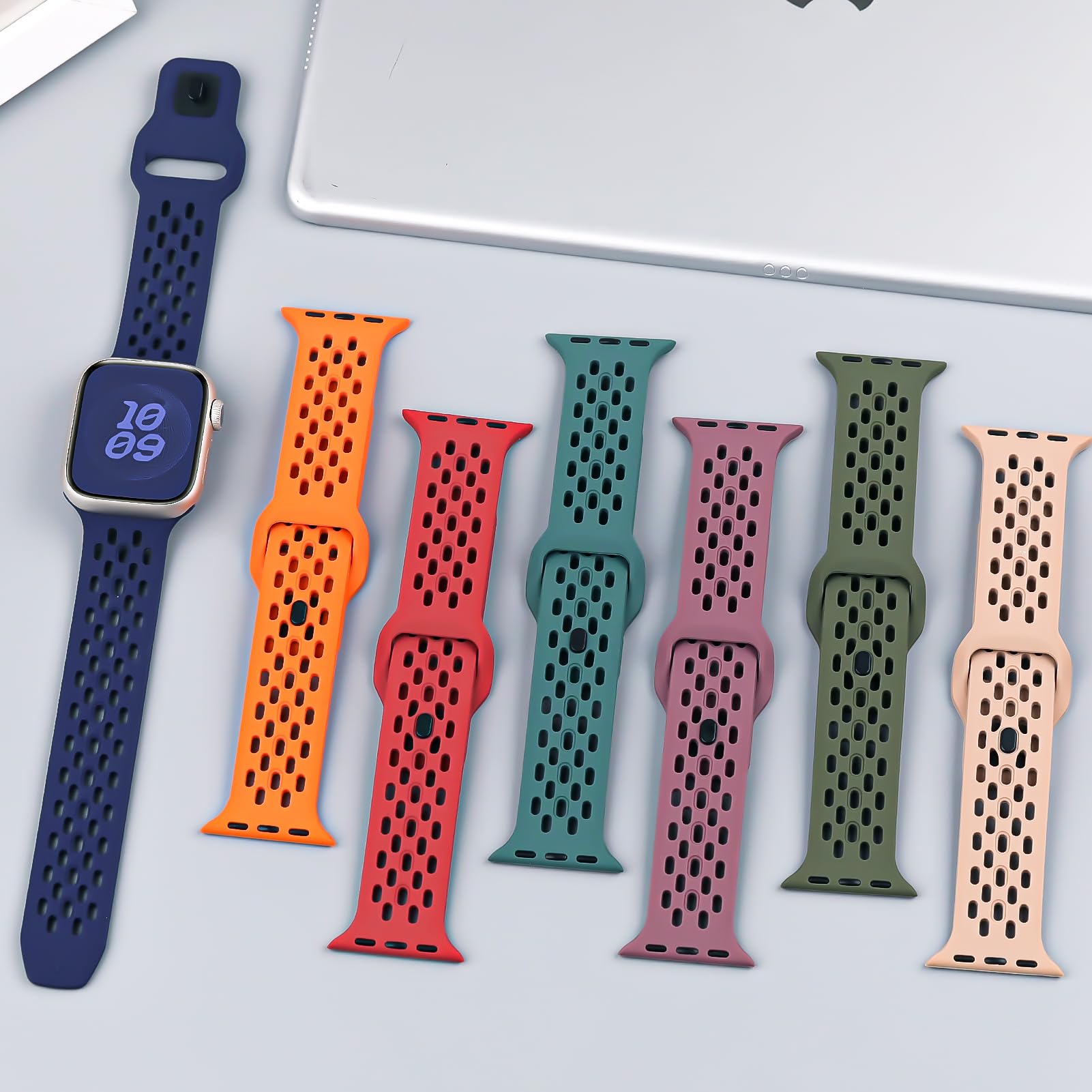 For Apple Watch Band 44Mm 46Mm Ultra 49Mm 45Mm 40Mm 41Mm 38Mm 42Mm Men Women,Sil