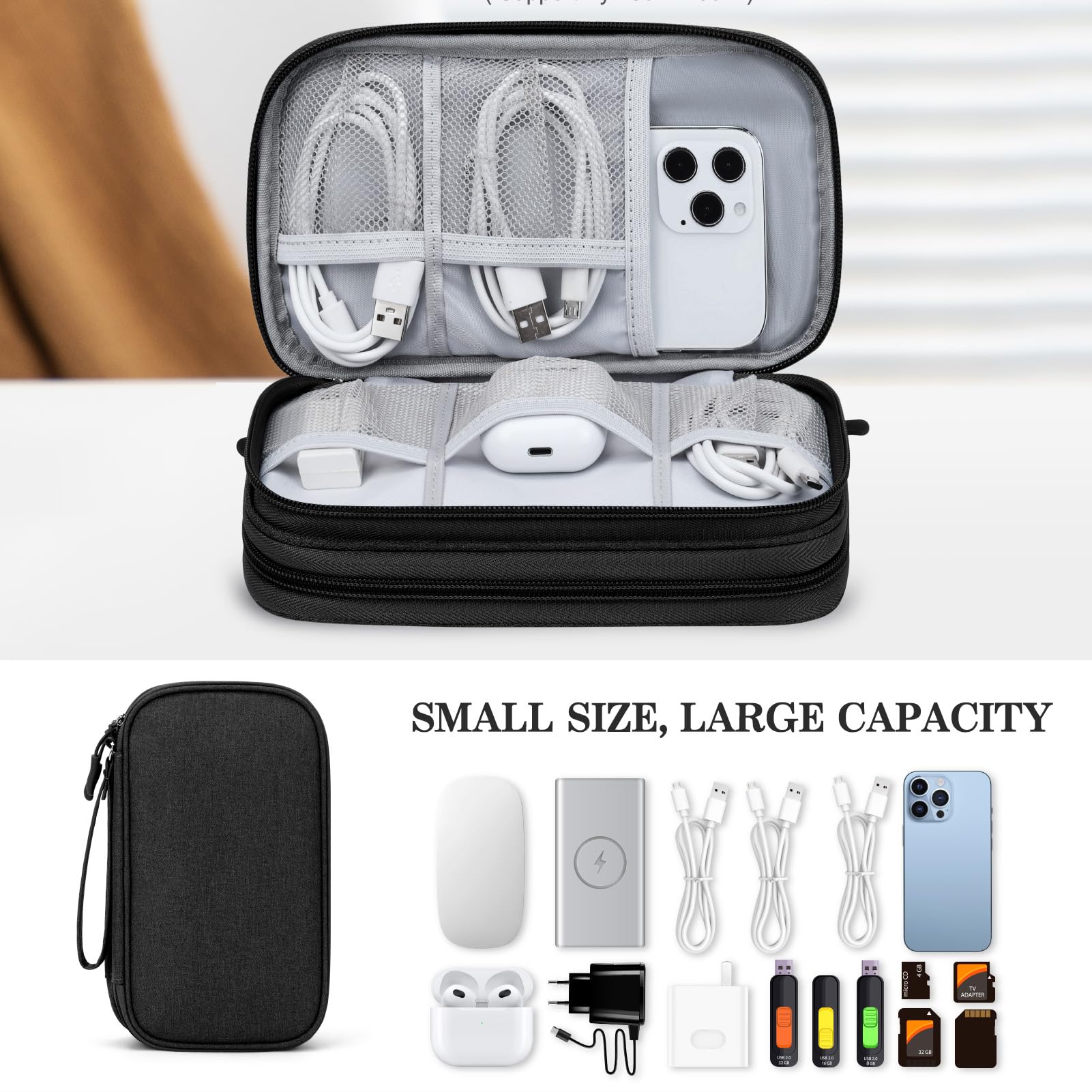 Organizer, Travel Cable Organizer Bag Pouch Electronic