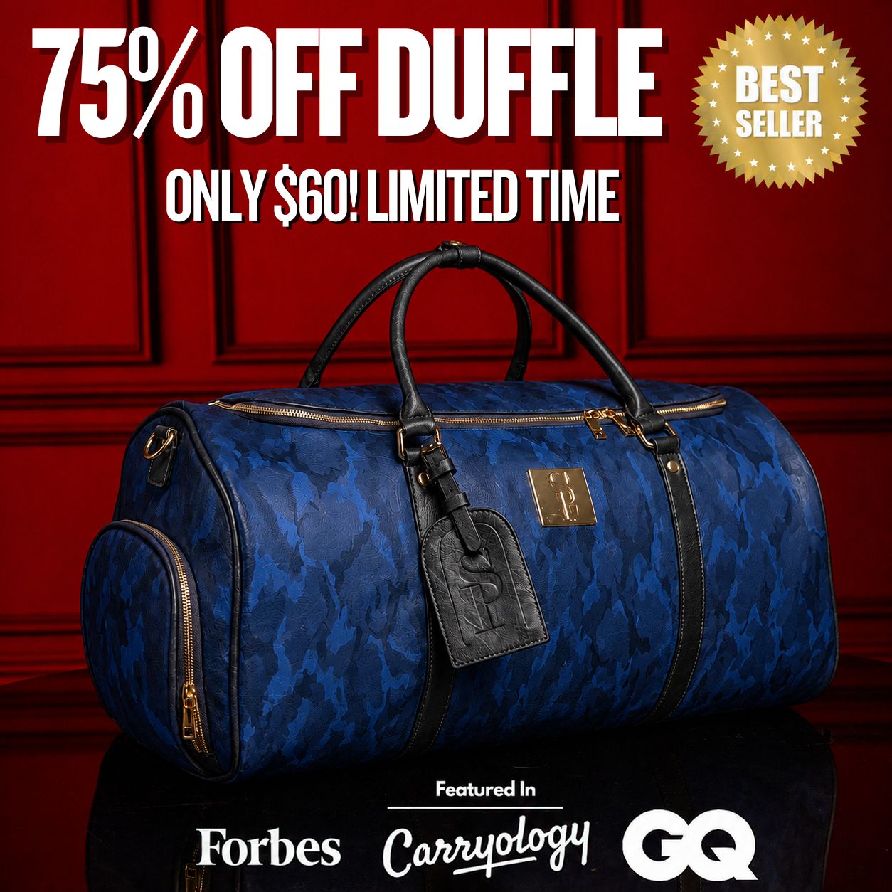Blue Camo Weekender Duffle Bag (FLASH SALE)
