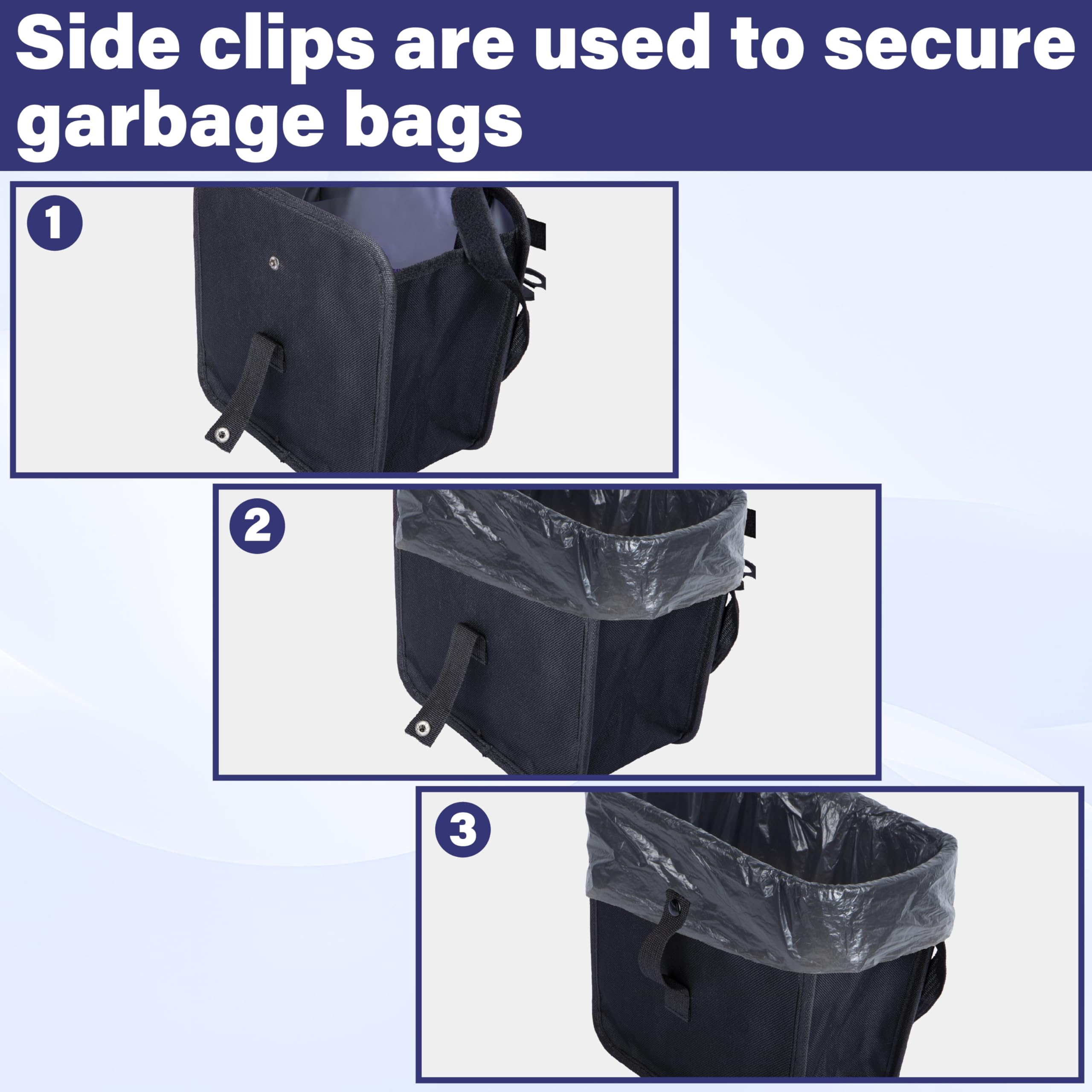 Trash Can, Foldable Trash Can Collapsible Hanging Trash Bag For Car Seat, 2 Gal