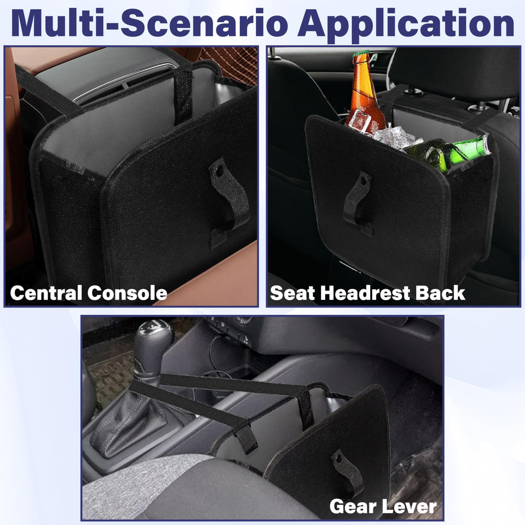 Trash Can, Foldable Trash Can Collapsible Hanging Trash Bag For Car Seat, 2 Gal