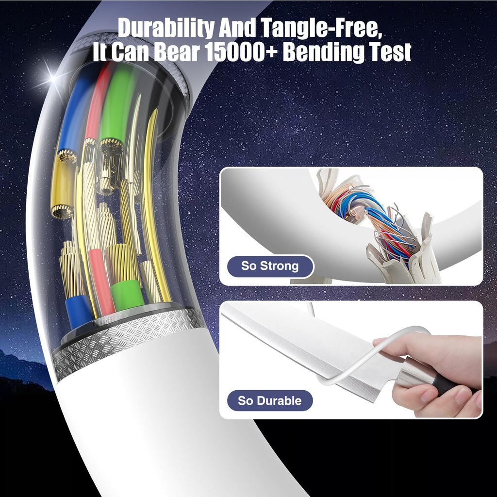 [3.3Ft+6.6Ft+10Ft] 60W Usb C To Usb C Cable, Type C To Type C Cable,Fast Chargin