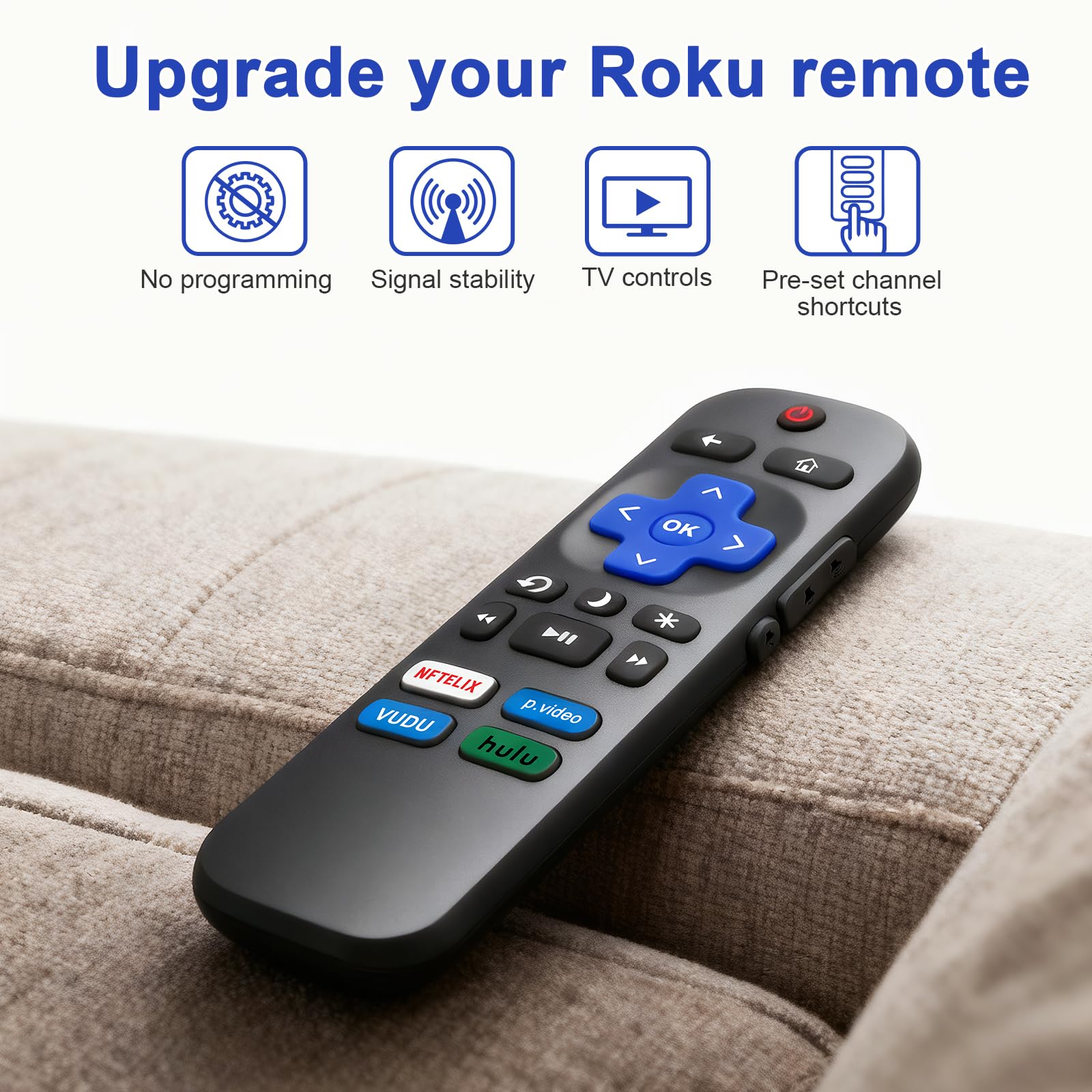 2) Replaced Remote Control Only For Roku Tv Tcl Roku/For Hisense Roku/For Insign