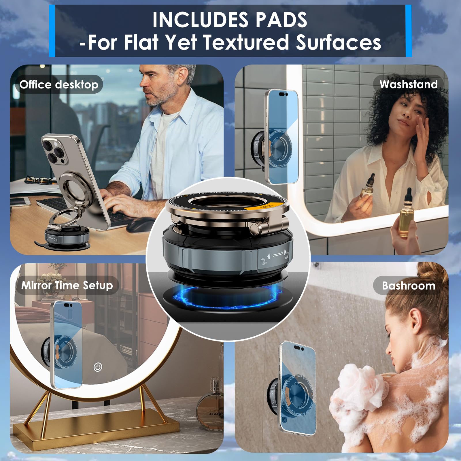 Phone Holder Mag-Safe [108+Lbs Suction & 3200Gf M