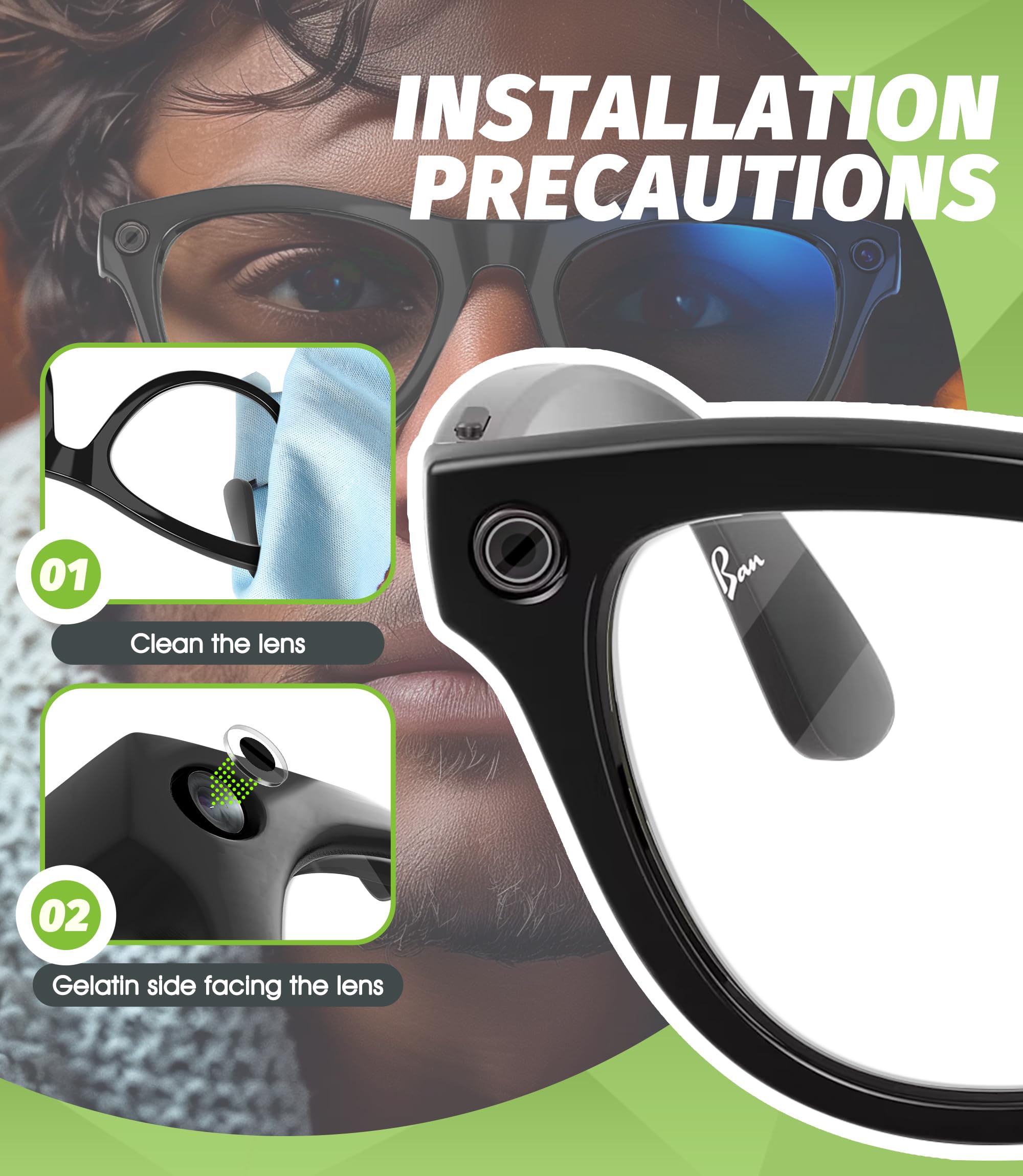 Pcs Led Light Cover Ray-Ban Meta Wayfarer/Skyler/Headli