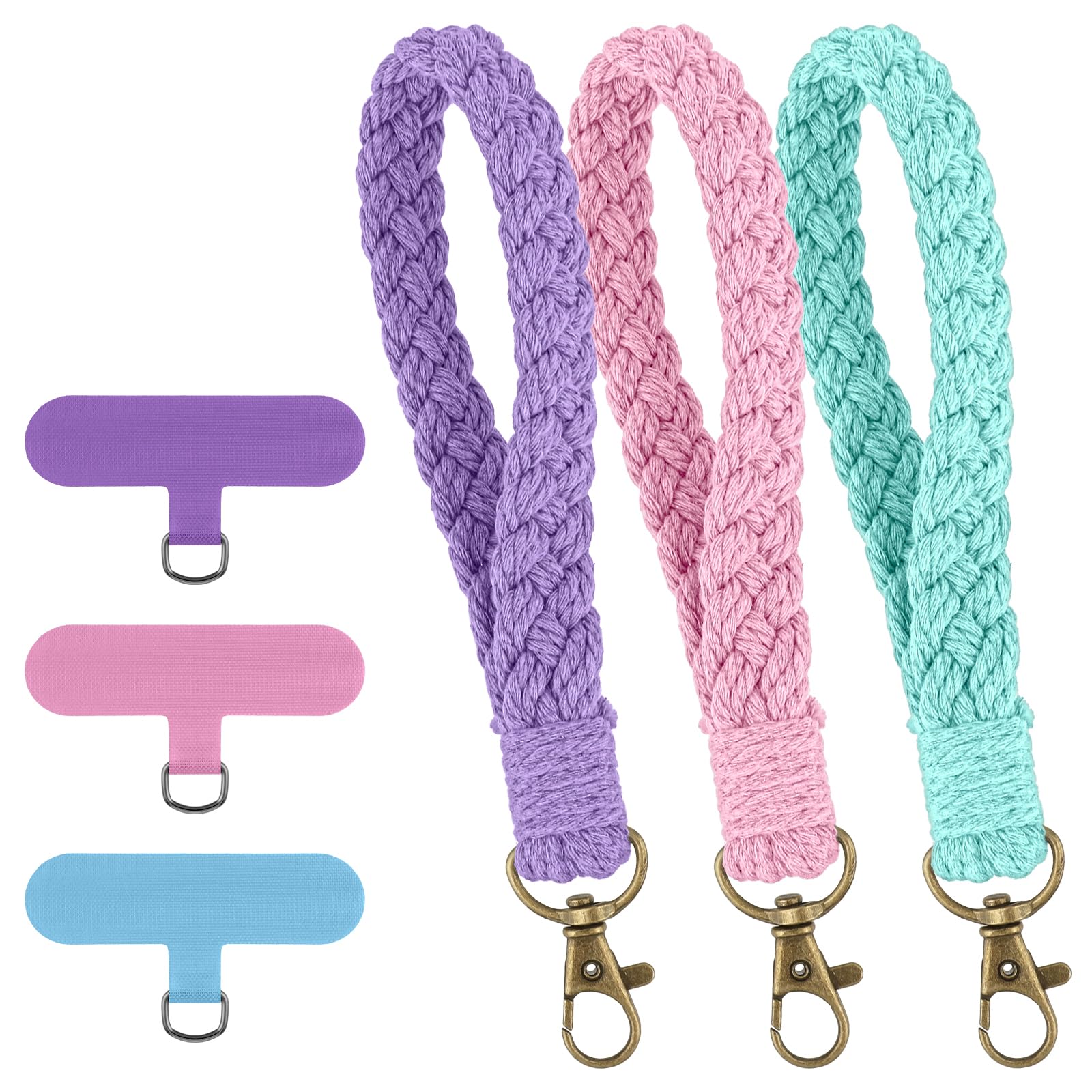 Pack Phone Wrist Strap, Colorful Phone Lanyard Bracelet With Universal Patch, Wr