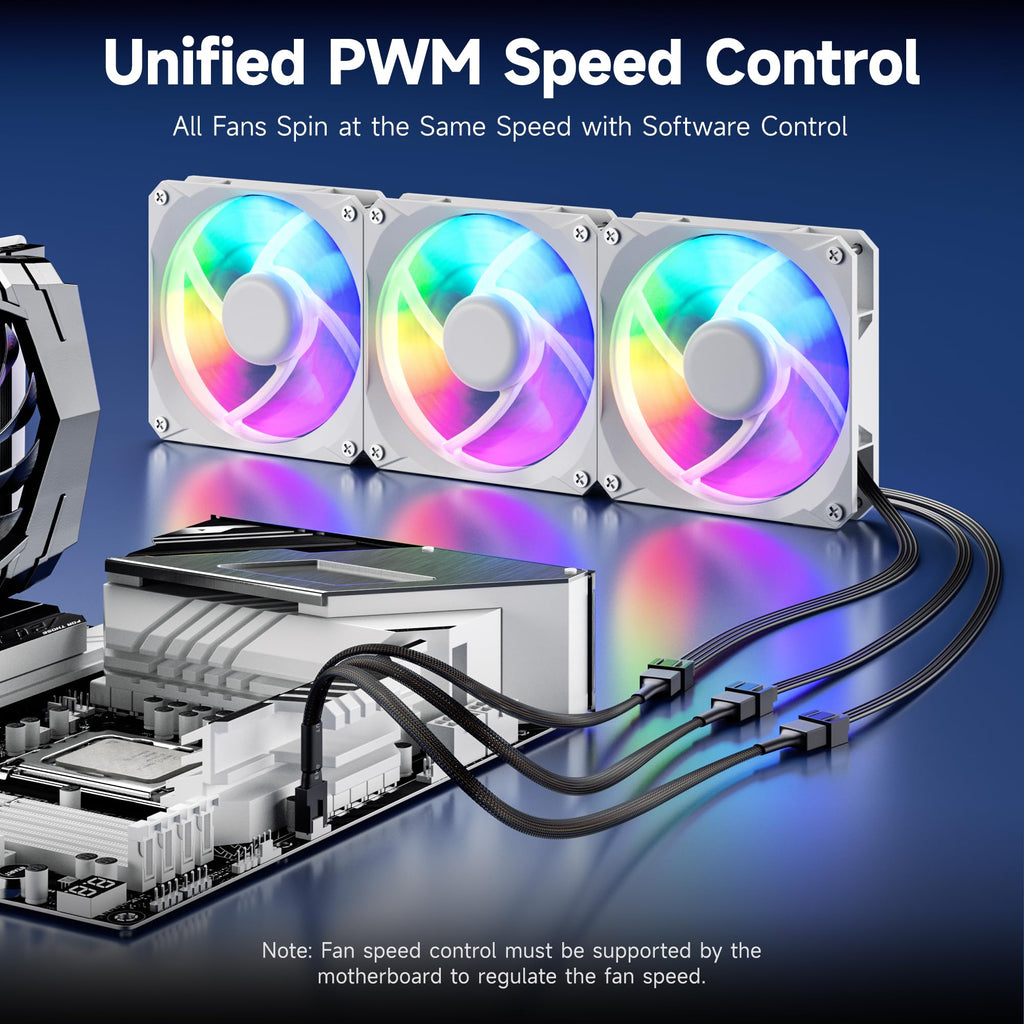 2-Pack 3 Way 4 Pin Pwm Fan Splitter Cable - 12 Inches / 30Cm, 1X Pwm-Controlled
