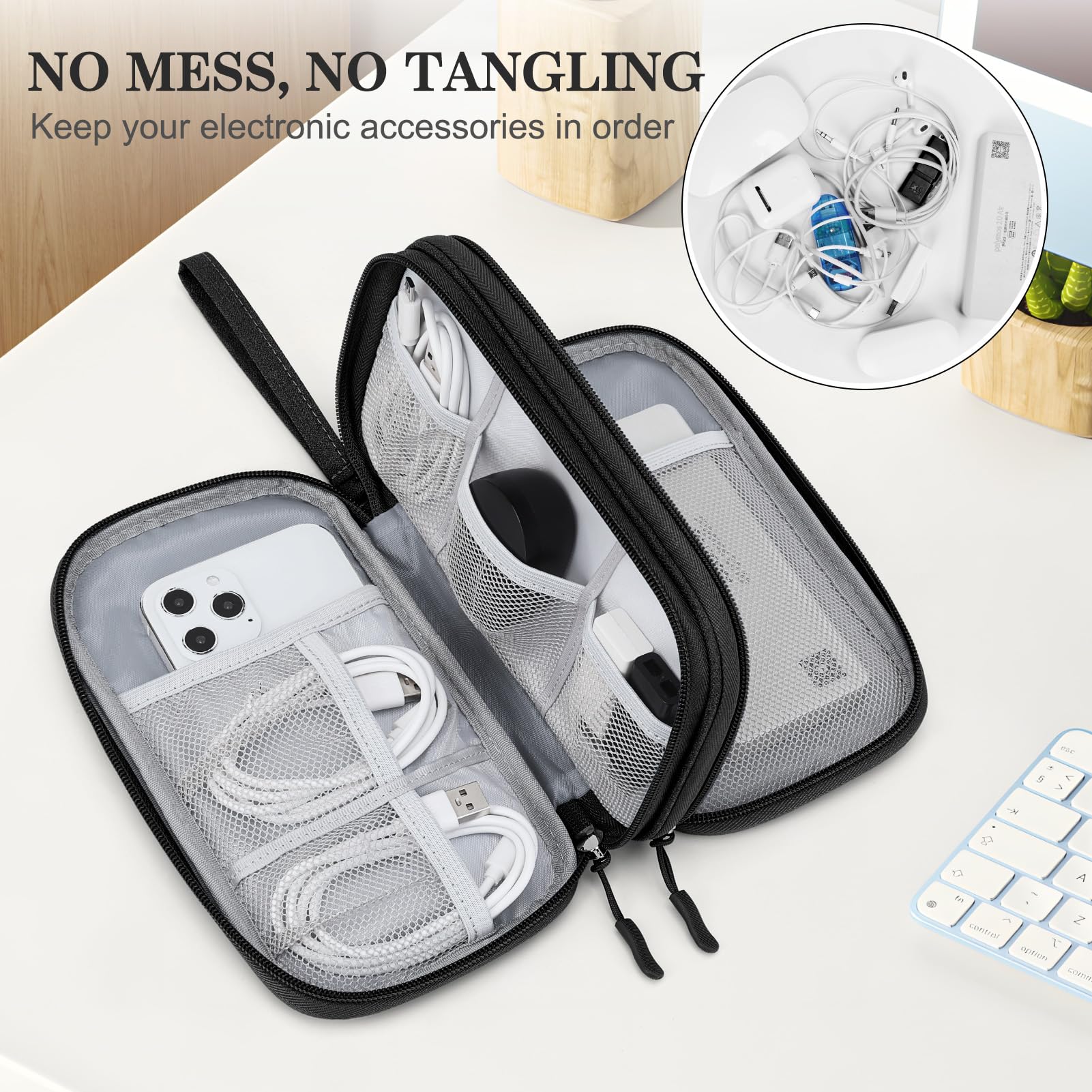 Organizer, Travel Cable Organizer Bag Pouch Electronic