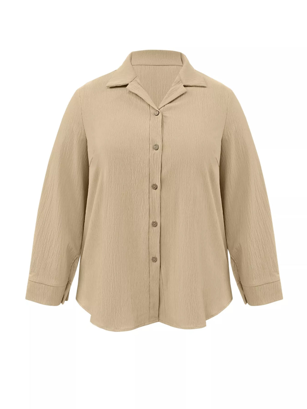 Plus Size Casual Long Sleeve Button-Down Shirt