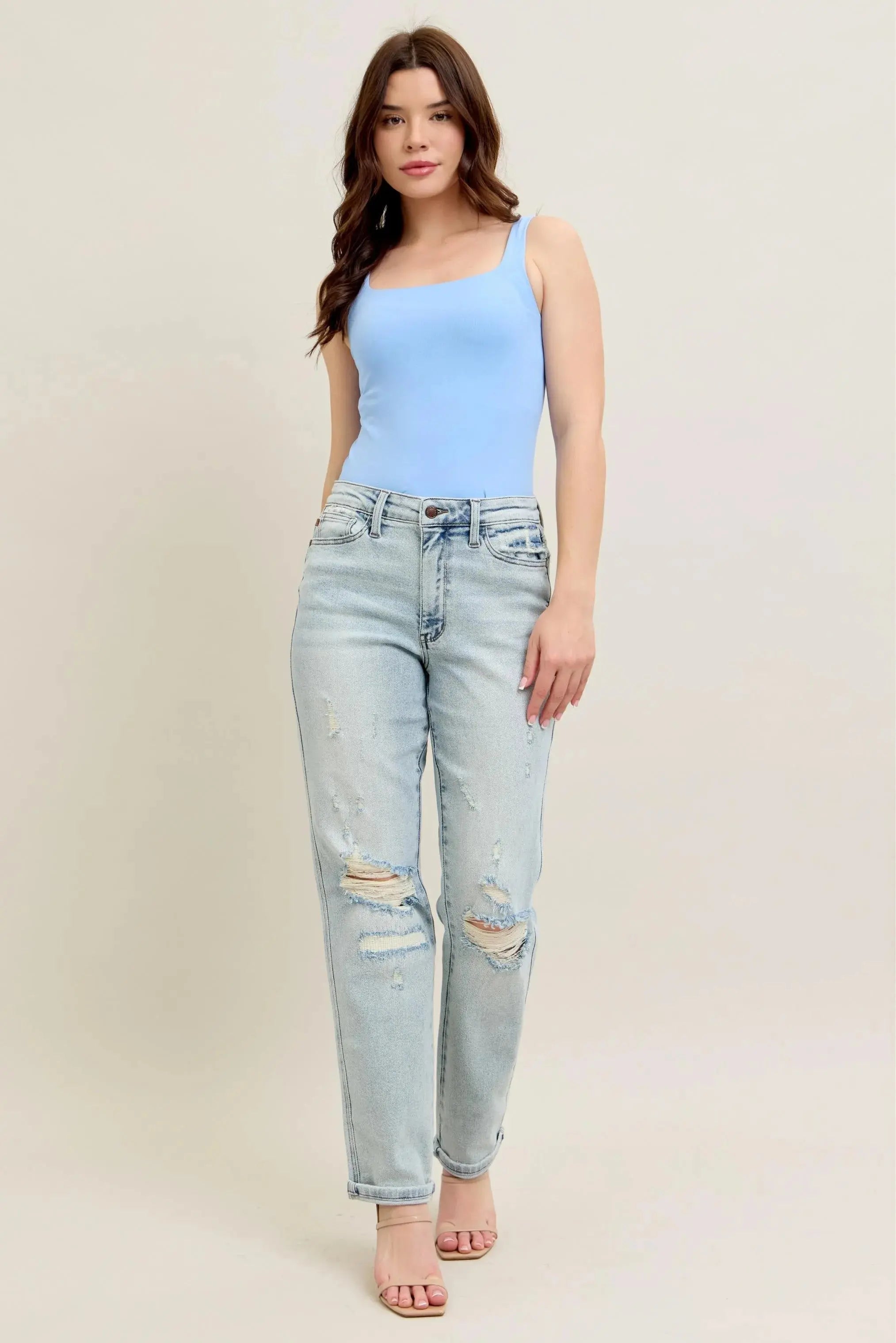 Women's Plus Size Jeans Jeans - Plus Size Destroyed - Women's Boyfriend Fit