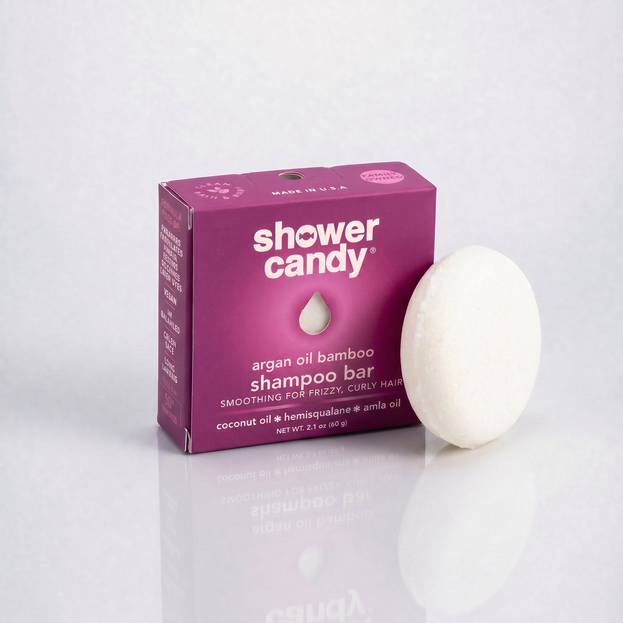 Argan Oil Bamboo Shampoo Bar – Smoothing Solid Shampoo for Frizzy and Curly Hair
