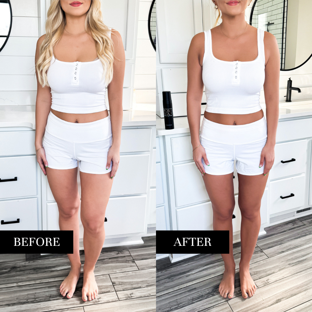 Rapid Rinse Self Tanning Mousse — Dark Neutral Bronze | 1–4 Hour Customizable Glow | Rose Gold Sunless