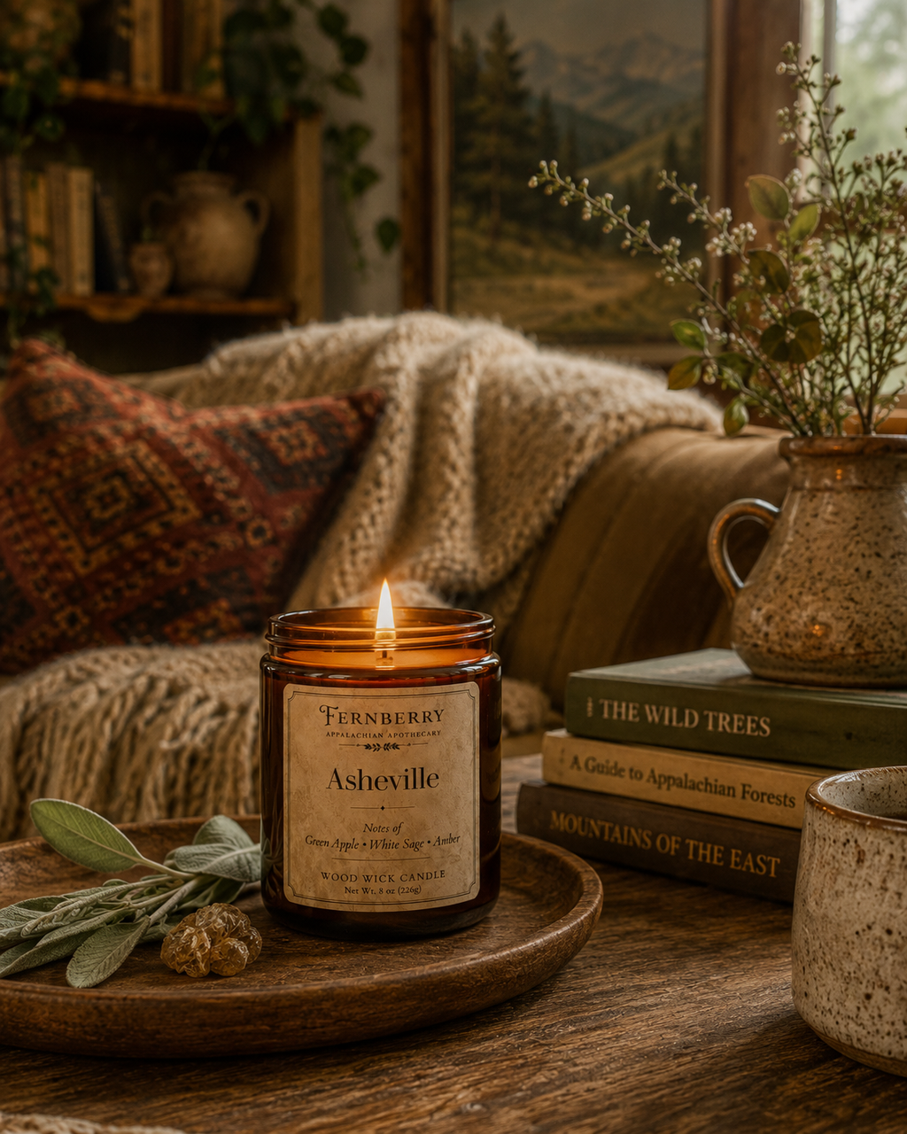 Asheville- 8oz Wood Wick Candle