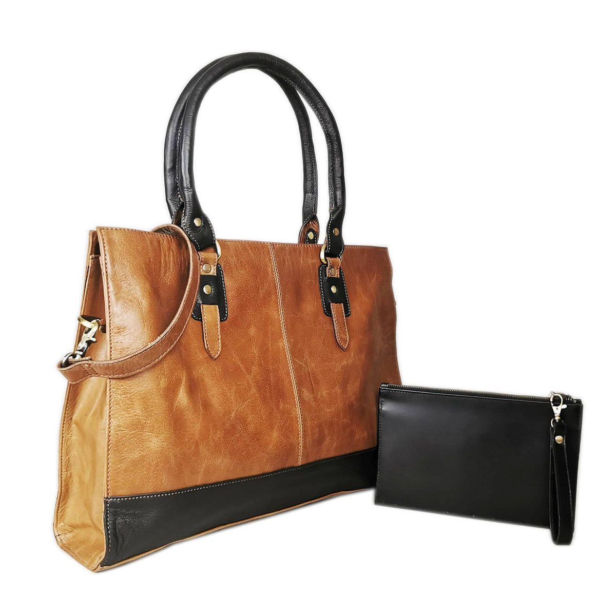 The Signature 17" Leather Laptop Bag, Copper