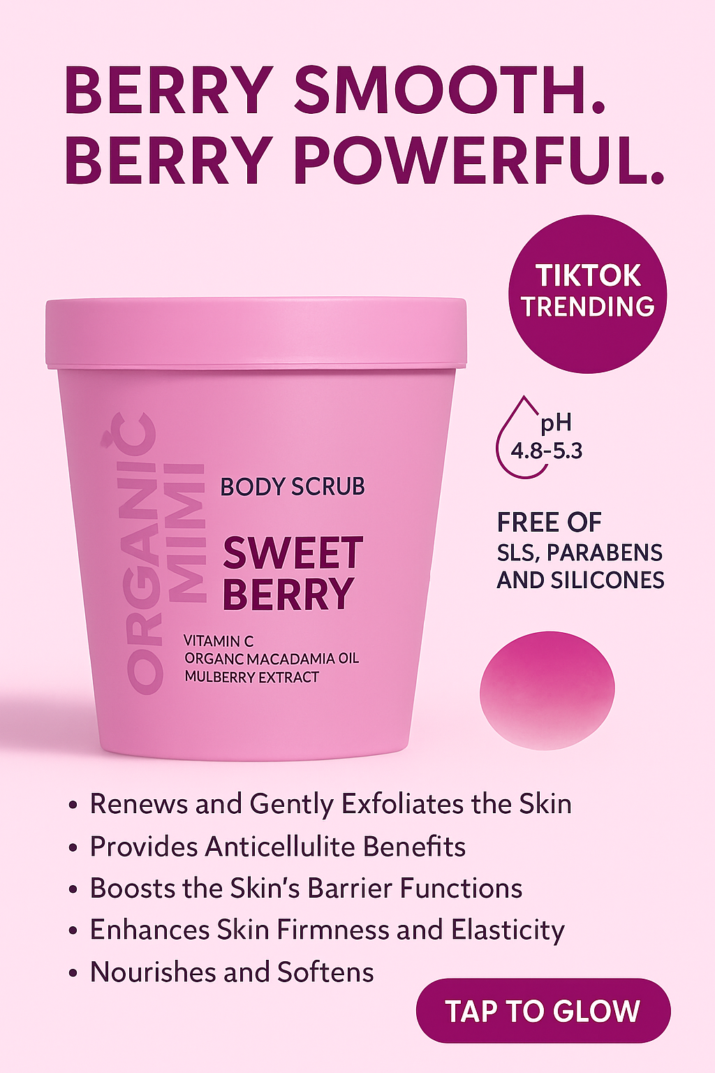ORGANIC MIMI, BODY SCRUB SWEET BERRY, 250 g