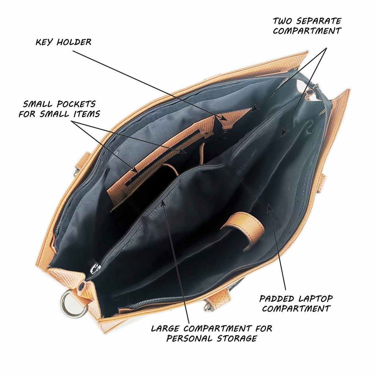 The Signature 17" Leather Laptop Bag, Glazed Tan