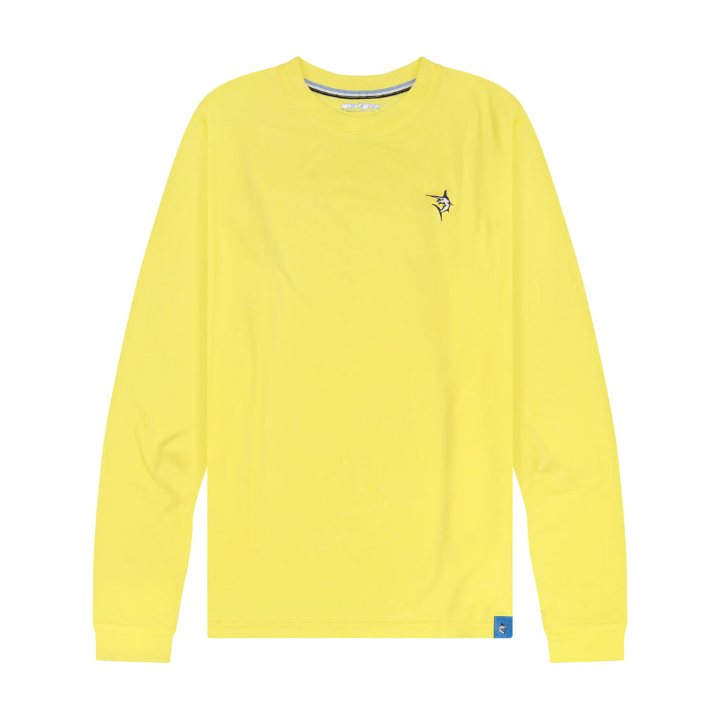 Dockside Performance Long Sleeve — UV50, 360° Flex, Speed-Dry | Ocean Blue | White Water Life