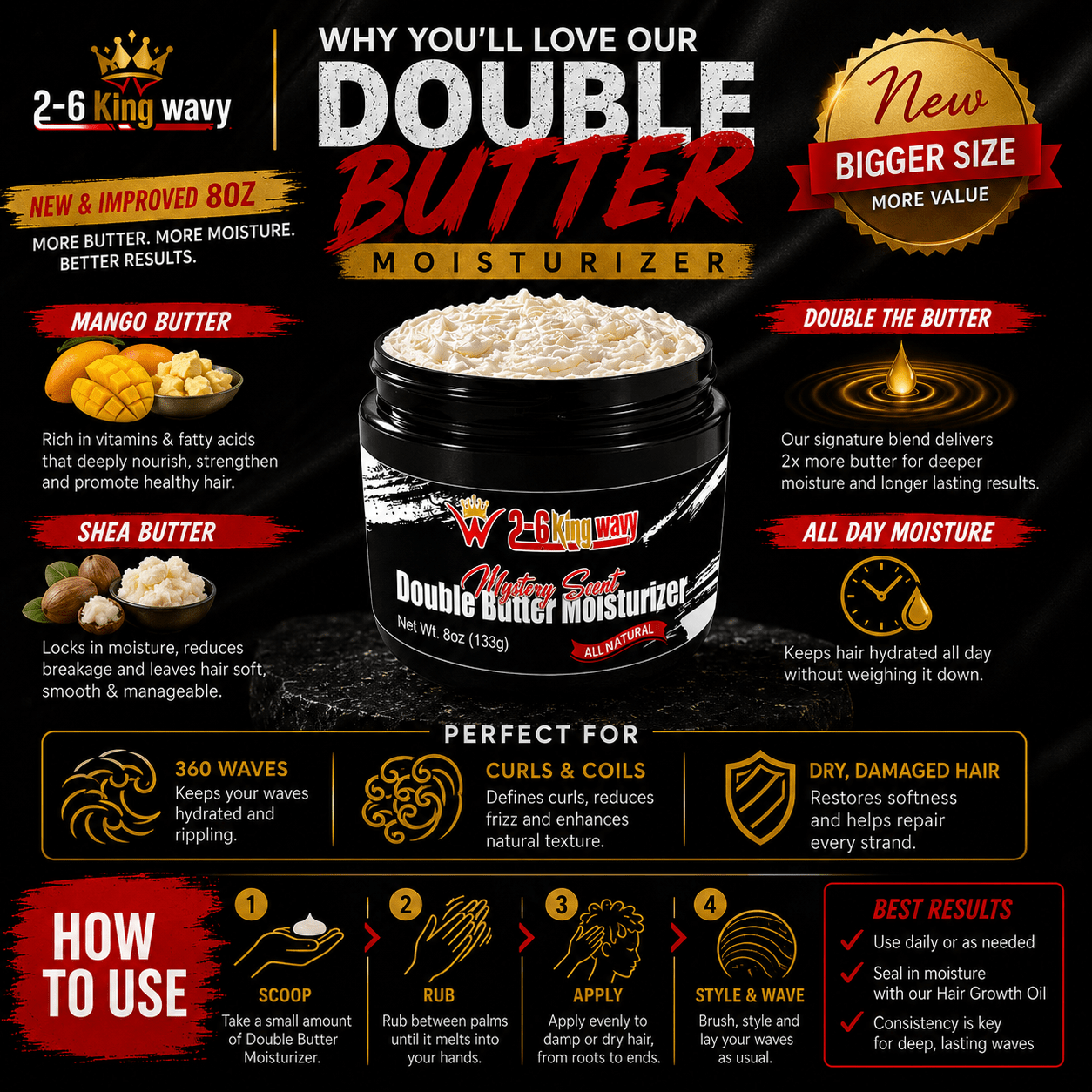 🔥Pre Order 🔥Double Butter Hair Moisturizer for Dry, Coarse Hair