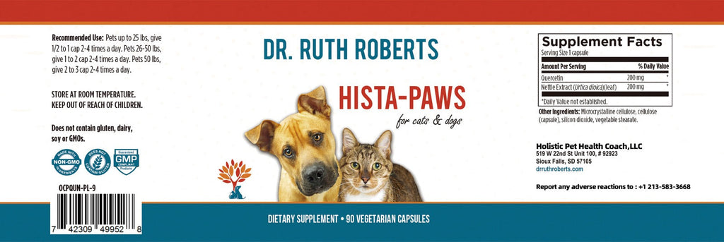 Hista Paws — Plant-Based Quercetin & Nettles Formula for Dogs & Cats | Dr. Ruth Roberts