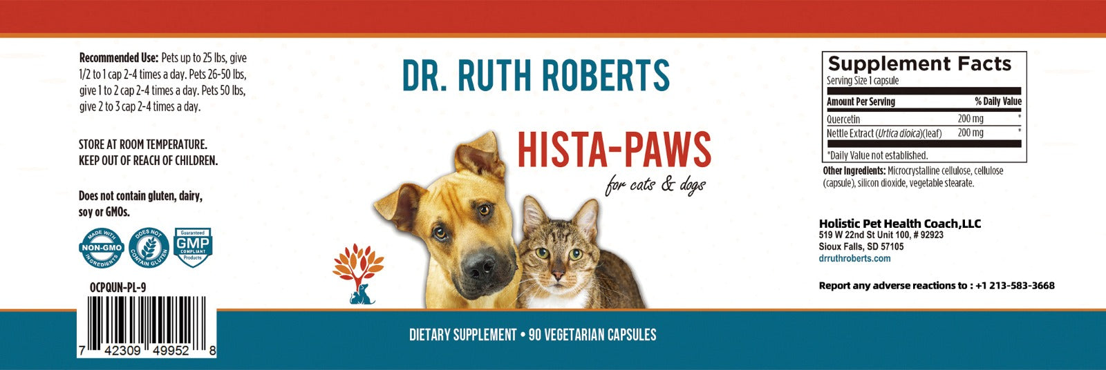 Hista Paws — Plant-Based Quercetin & Nettles Formula for Dogs & Cats | Dr. Ruth Roberts