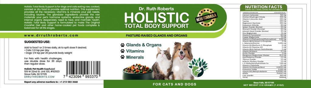 Holistic Total Body Support — Daily Multivitamin & Glandular Supplement for Dogs & Cats | Dr. Ruth Roberts