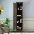 Linen Tower Bathroom Storage Cabinet Tall Slim Side Organizer with Shelf-White