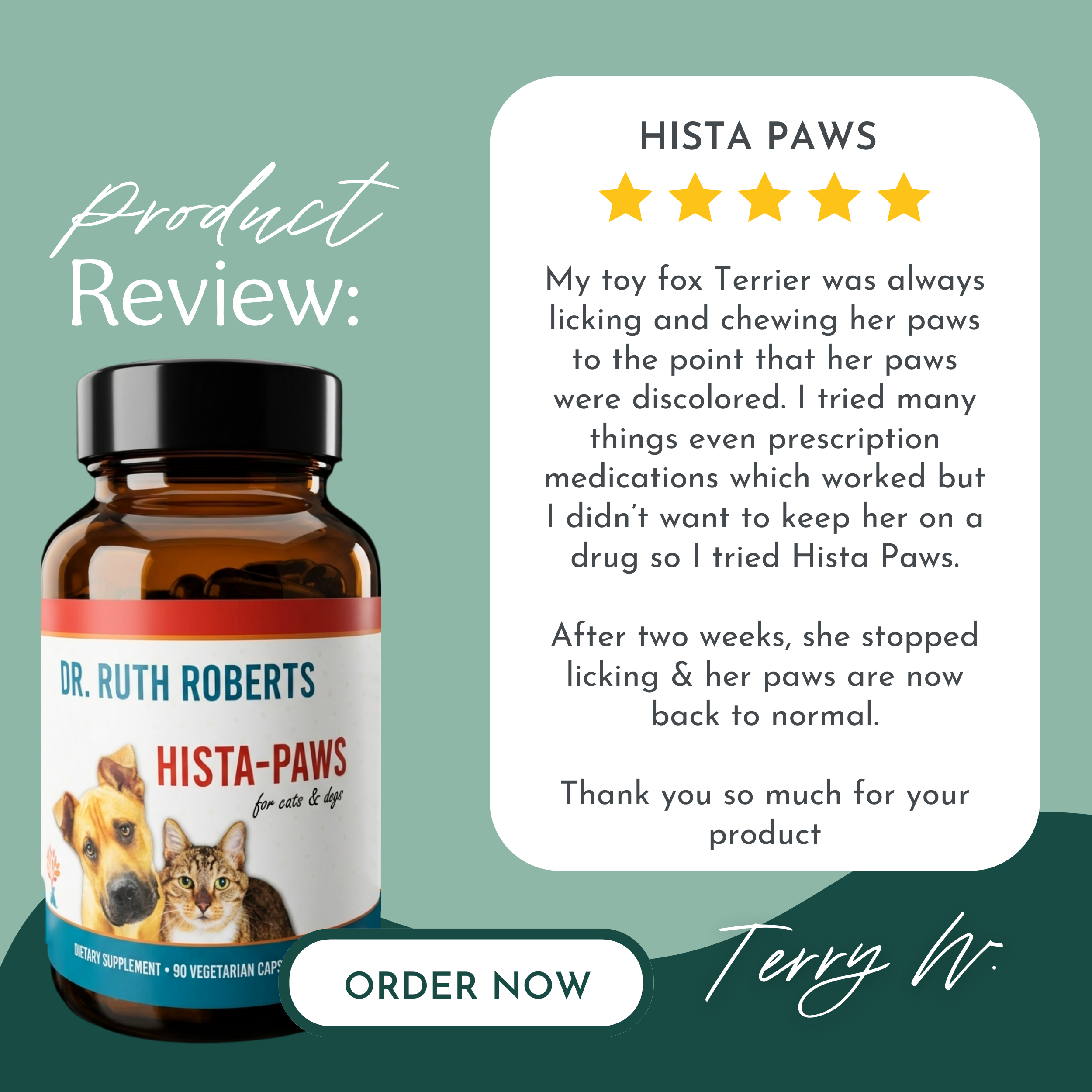 Hista Paws — Plant-Based Quercetin & Nettles Formula for Dogs & Cats | Dr. Ruth Roberts