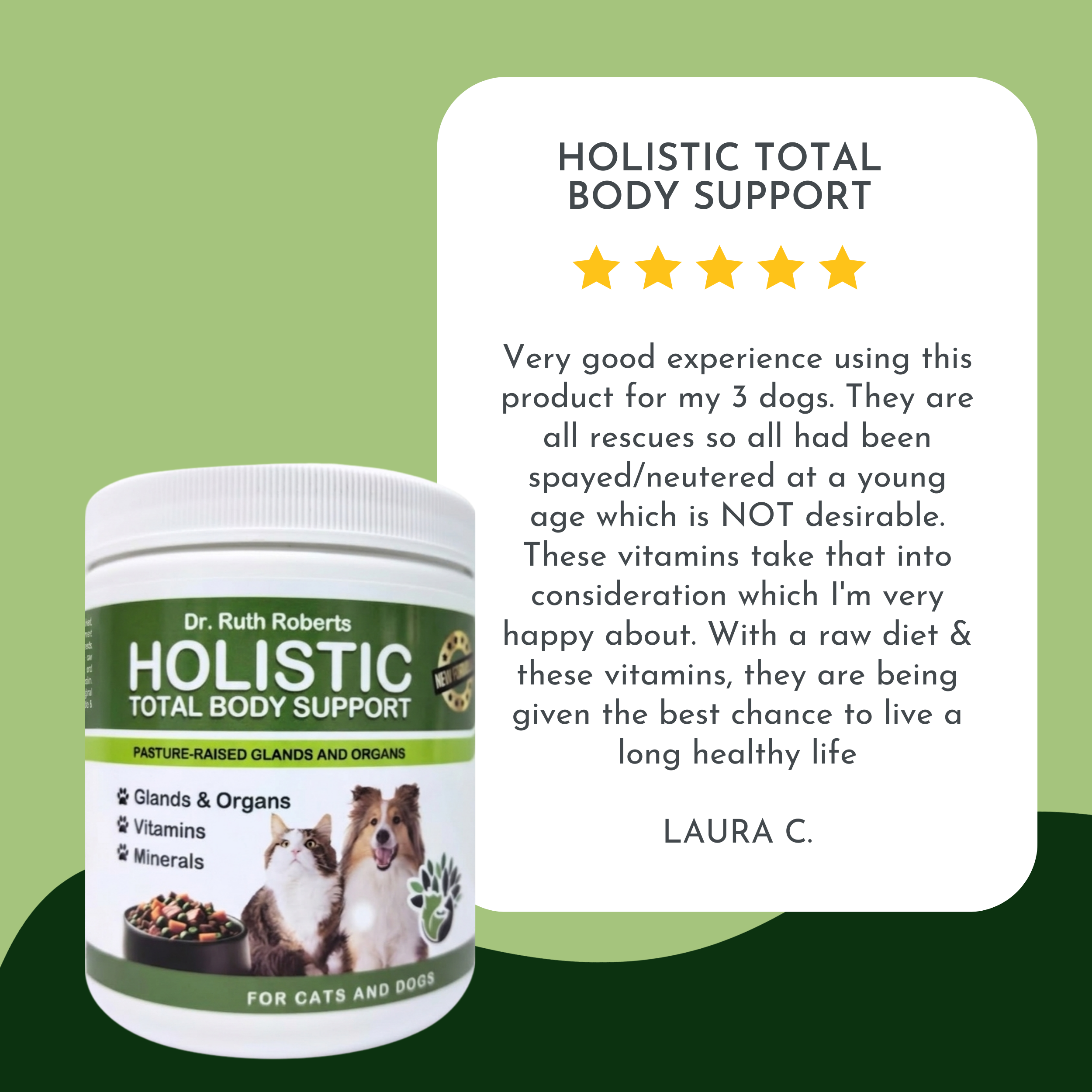Holistic Total Body Support — Daily Multivitamin & Glandular Supplement for Dogs & Cats | Dr. Ruth Roberts