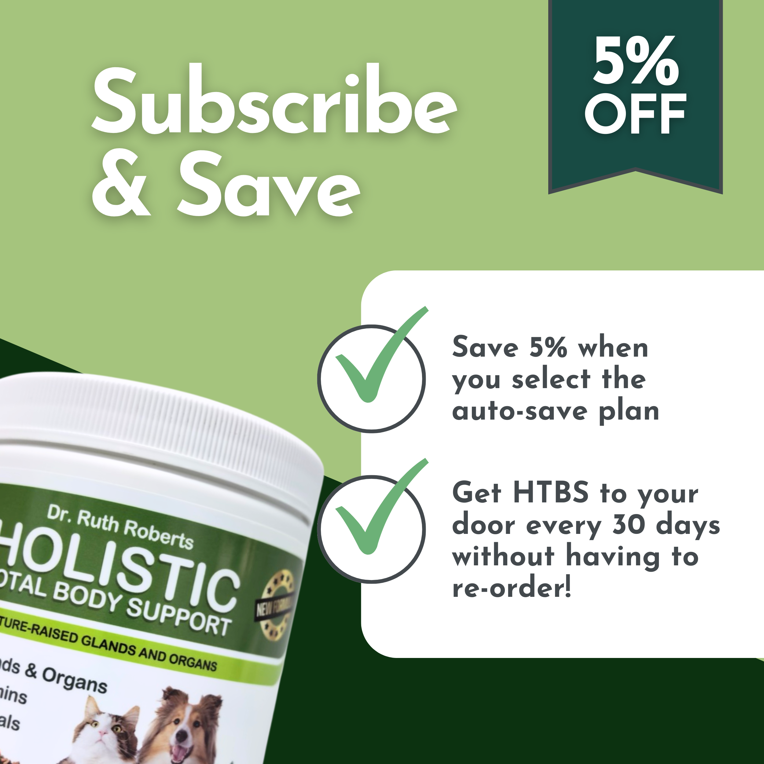 Holistic Total Body Support — Daily Multivitamin & Glandular Supplement for Dogs & Cats | Dr. Ruth Roberts