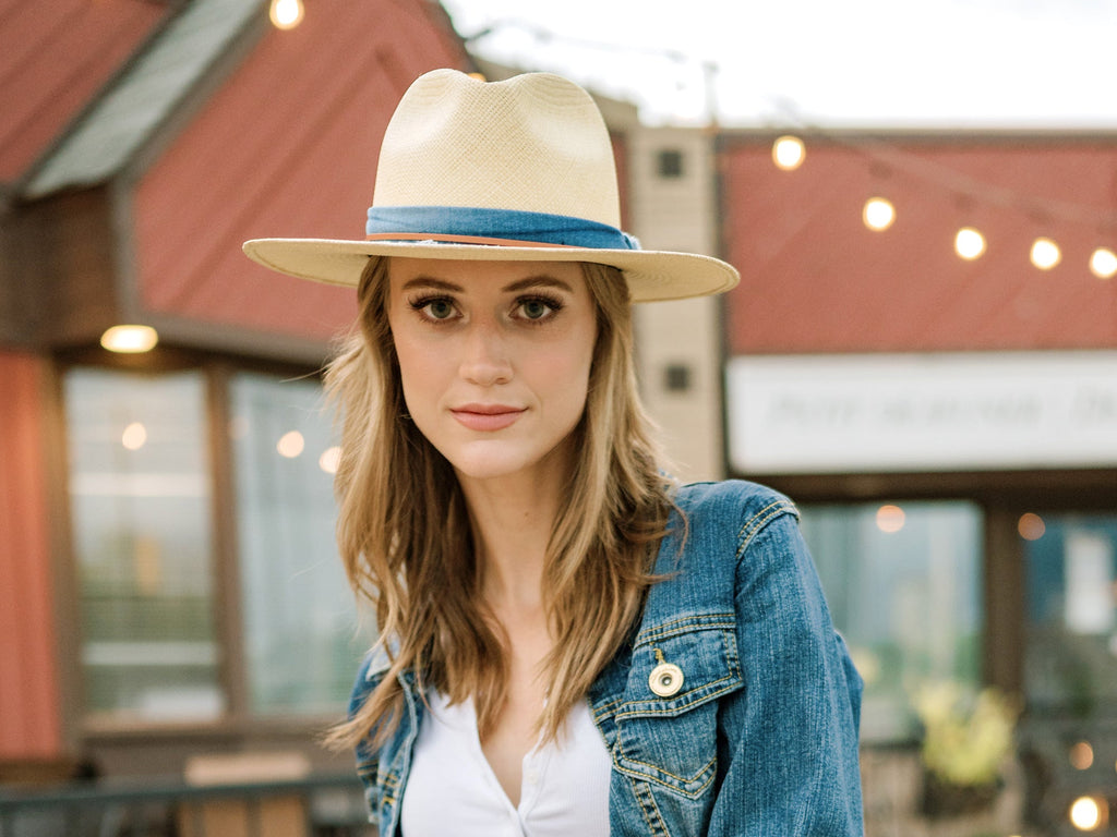 Indigo Panama Hat Straw - Handwoven