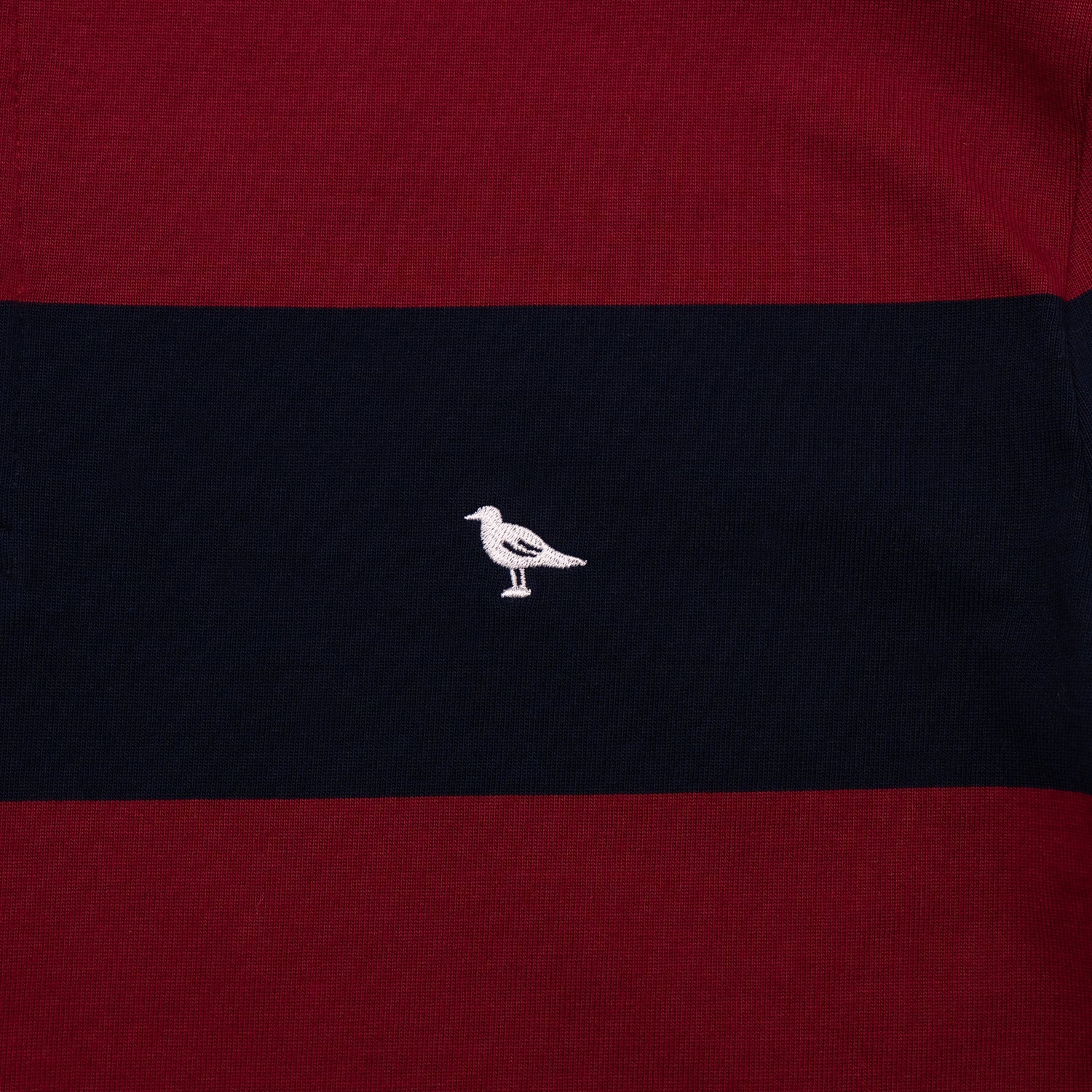 Classic Striped Rugby Shirt in Cranberry and Navy