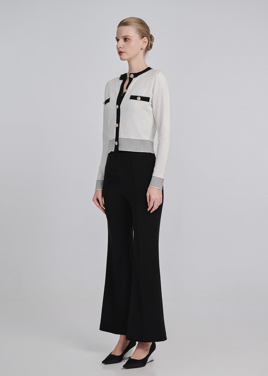 High-Rise Ribbed Flared Pants